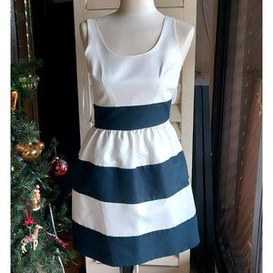 Kirribilla “Lucy” Sleeveless Black White Striped Dress Pockets Sz4 NWT MSRP $410